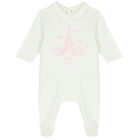 Baby Girls Pink & Ivory Logo & Animals Babygrows ( 2-Pack ), 2, hi-res